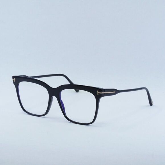 Tom Ford FT5768-B 001 Eyeglasses Black 54mm Square Frame, Blue Light Block - Picture 1 of 8